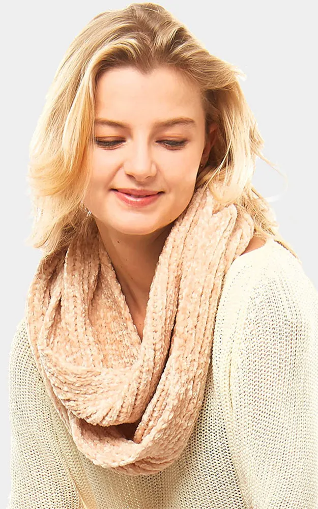 LOF765 Solid Chenille Infinity Scarf