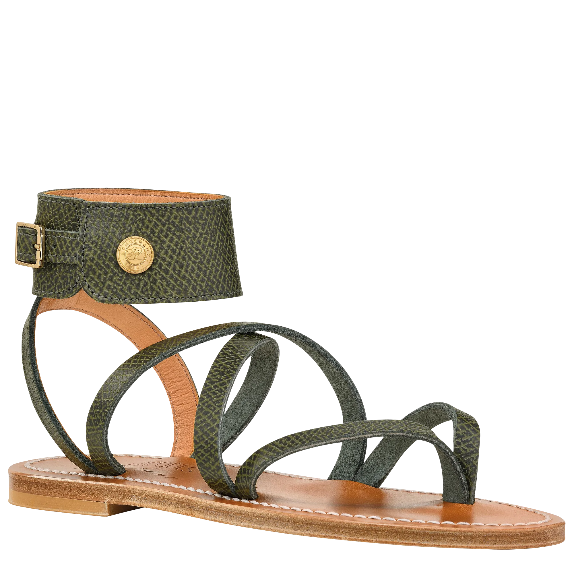 Longchamp x K.Jacques Sandals Forest - Leather