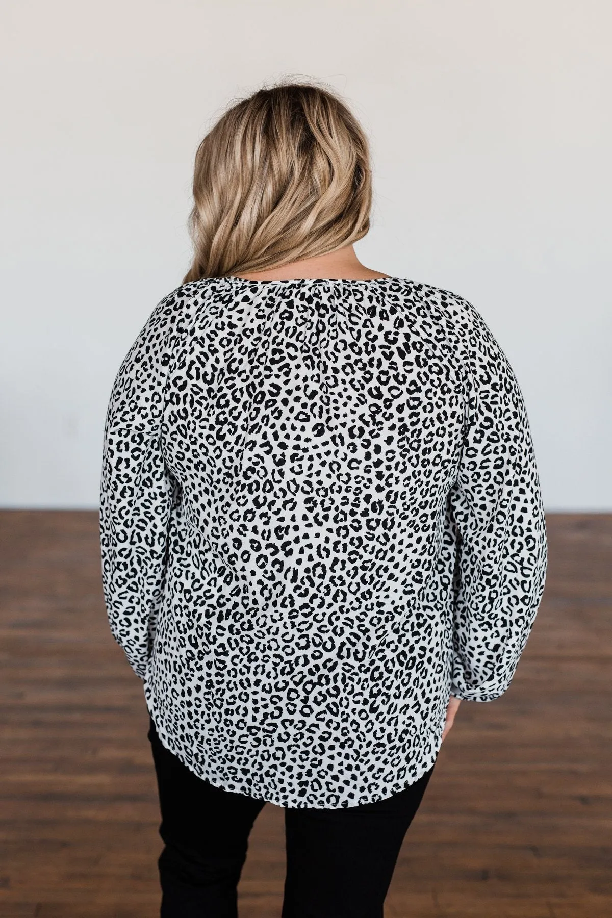 Love of the Wild Leopard Print Blouse- Off White