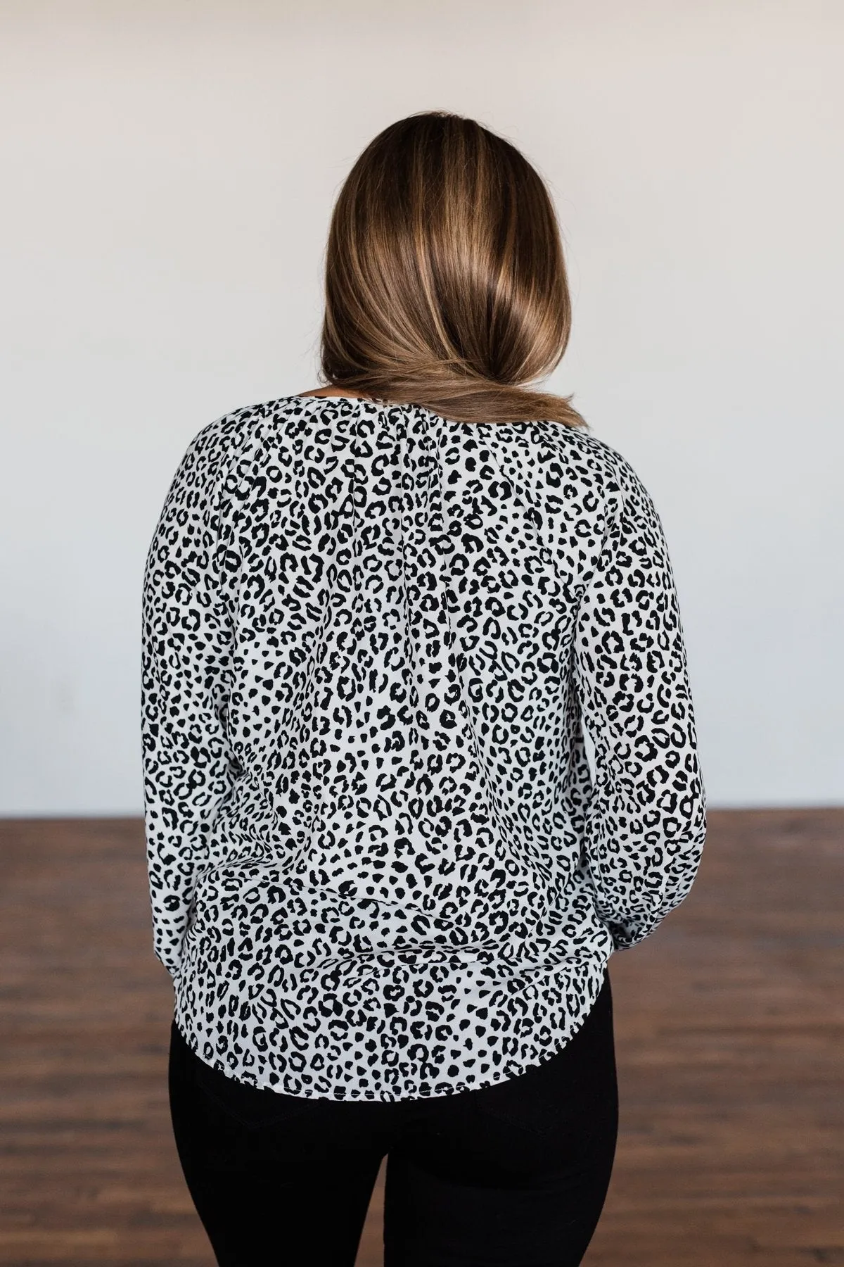 Love of the Wild Leopard Print Blouse- Off White