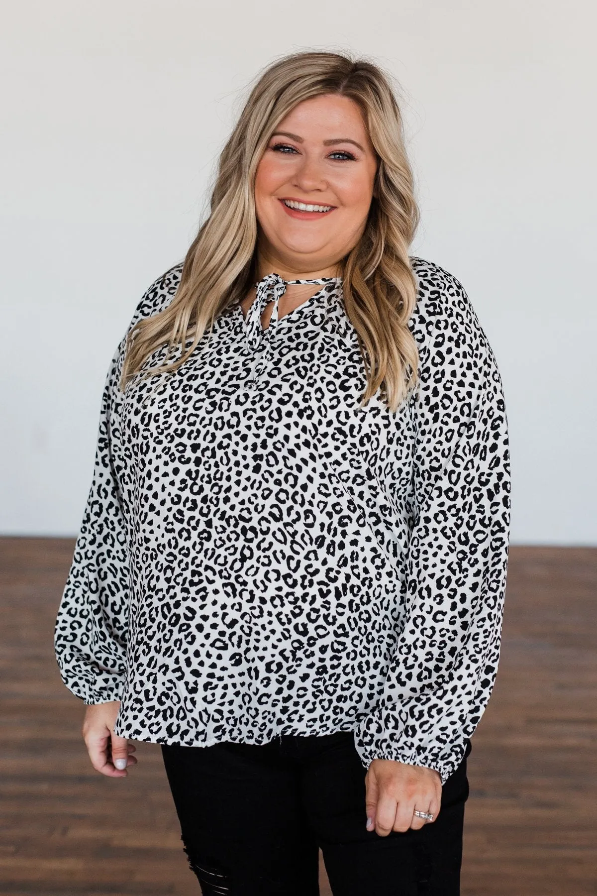 Love of the Wild Leopard Print Blouse- Off White