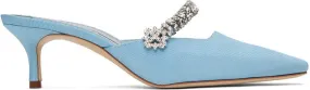 Manolo Blahnik Blue Kanembamu Heels