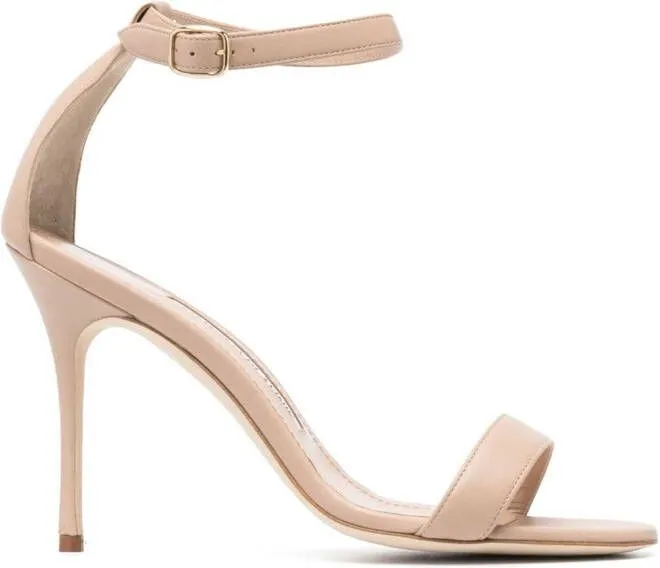 Manolo Blahnik Chaos 100mm leather sandals Neutrals