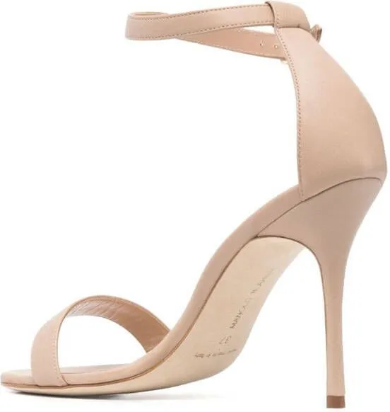 Manolo Blahnik Chaos 100mm leather sandals Neutrals