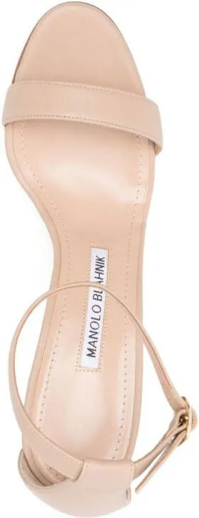 Manolo Blahnik Chaos 100mm leather sandals Neutrals