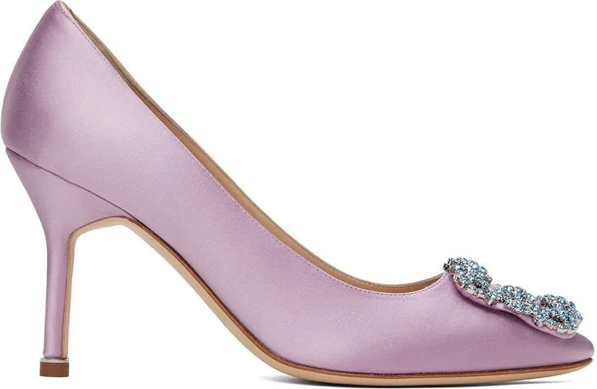 Manolo Blahnik Purple Hangisi 90 Heels