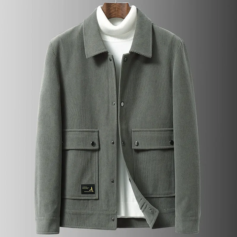 Men's Corduroy Jacket Coat Youth Korean