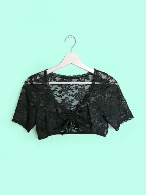 Micro Crop Top Lace Black - size XS-S