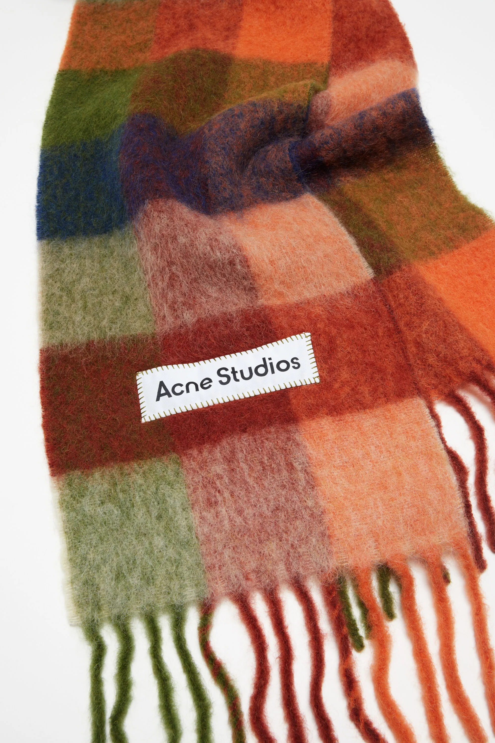 Mohair checked scarf