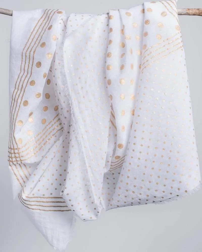 Moon Cotton Scarf - Gold