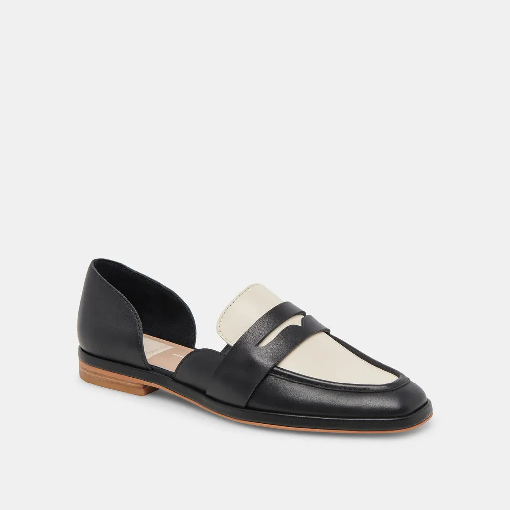 MOYRA FLATS BLACK WHITE LEATHER– Dolce Vita 6866507464770