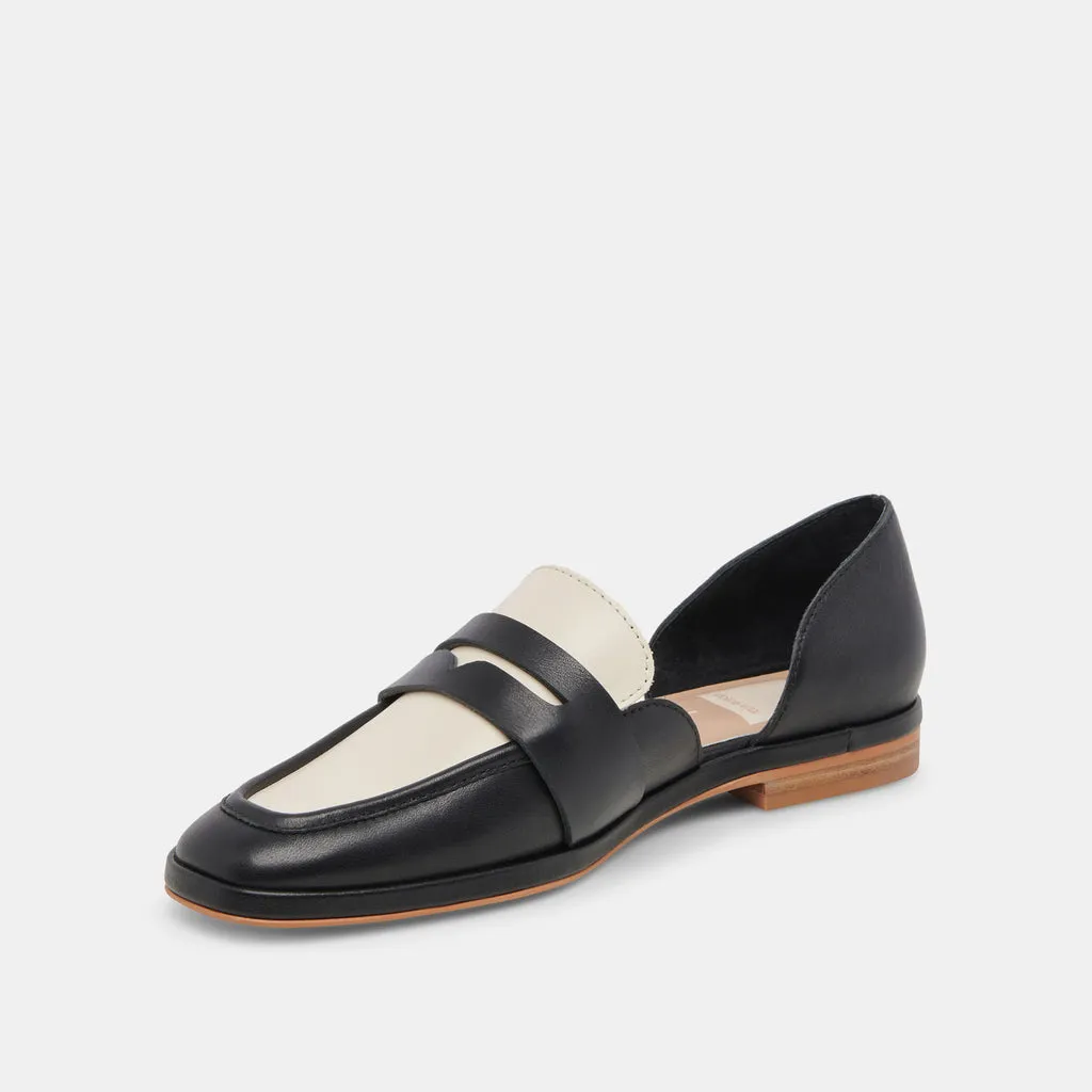 MOYRA FLATS BLACK WHITE LEATHER– Dolce Vita 6866507464770