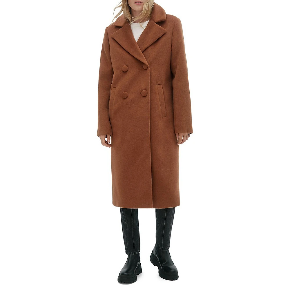 Noize Farah Long Faux Wool Coat