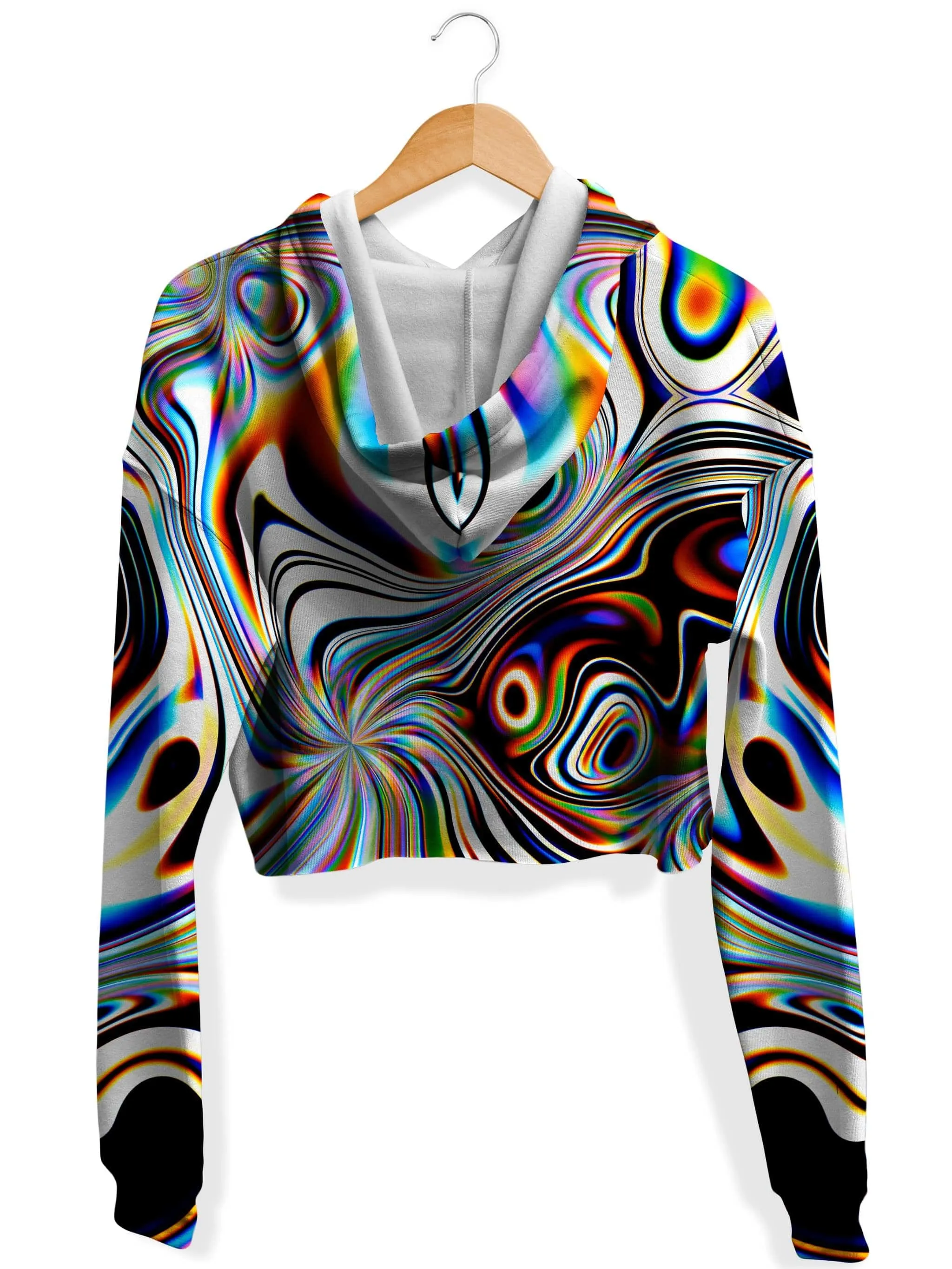 Oil Aura Fleece Crop Hoodie