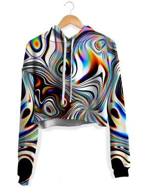 Oil Aura Fleece Crop Hoodie