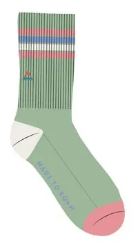 Organic Mid-weight Crew Socks - Green Fig