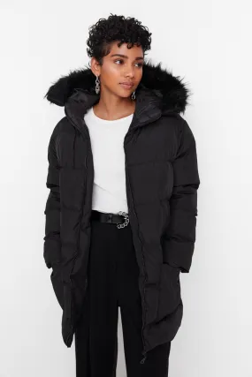 Oversize Fur Hooded Water Repellent Puffer Coat