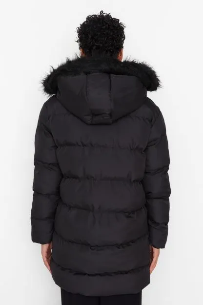 Oversize Fur Hooded Water Repellent Puffer Coat