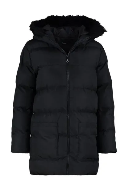 Oversize Fur Hooded Water Repellent Puffer Coat