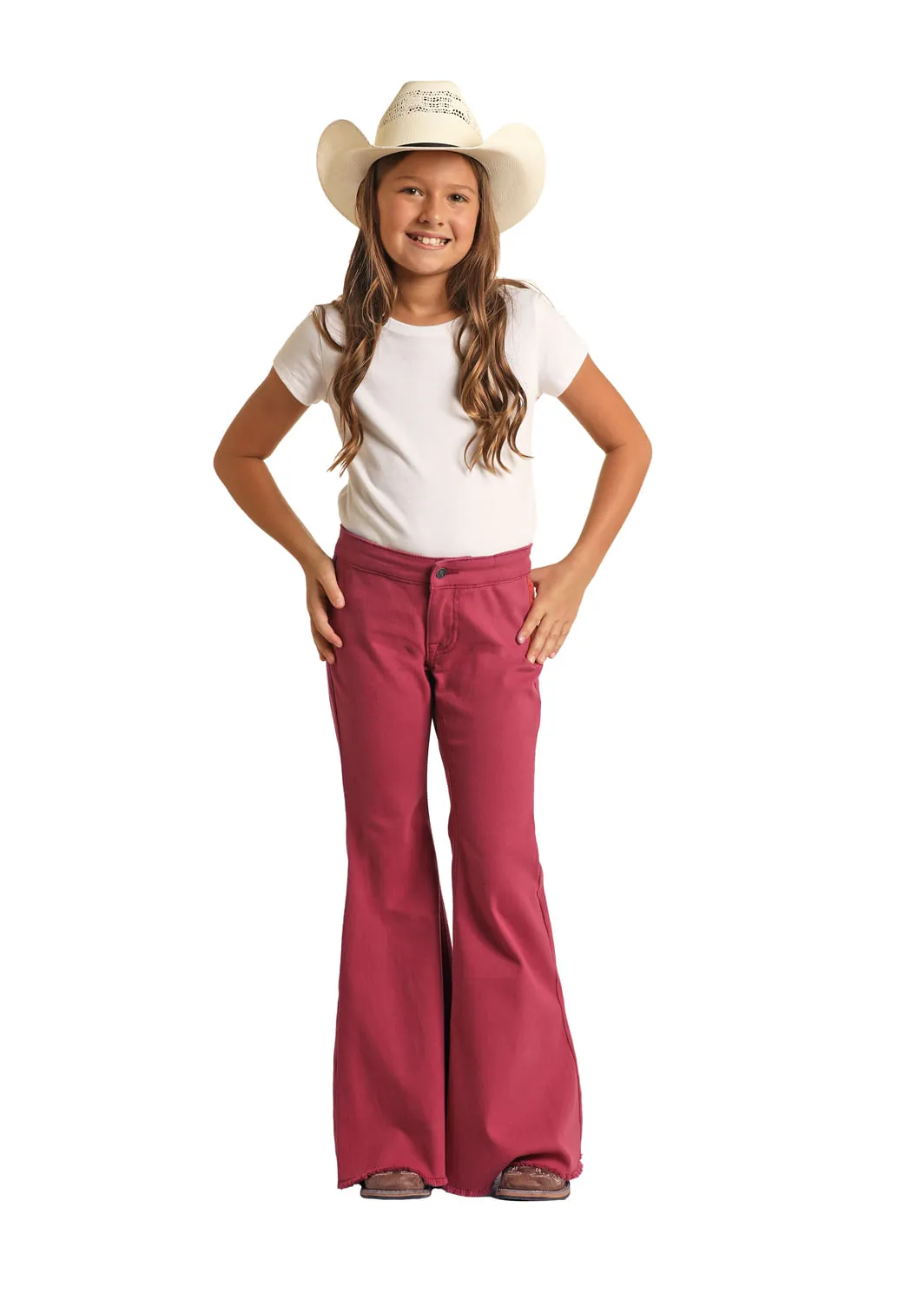 Panhandle Slim Girls Burgundy Bell Bottom Jeans