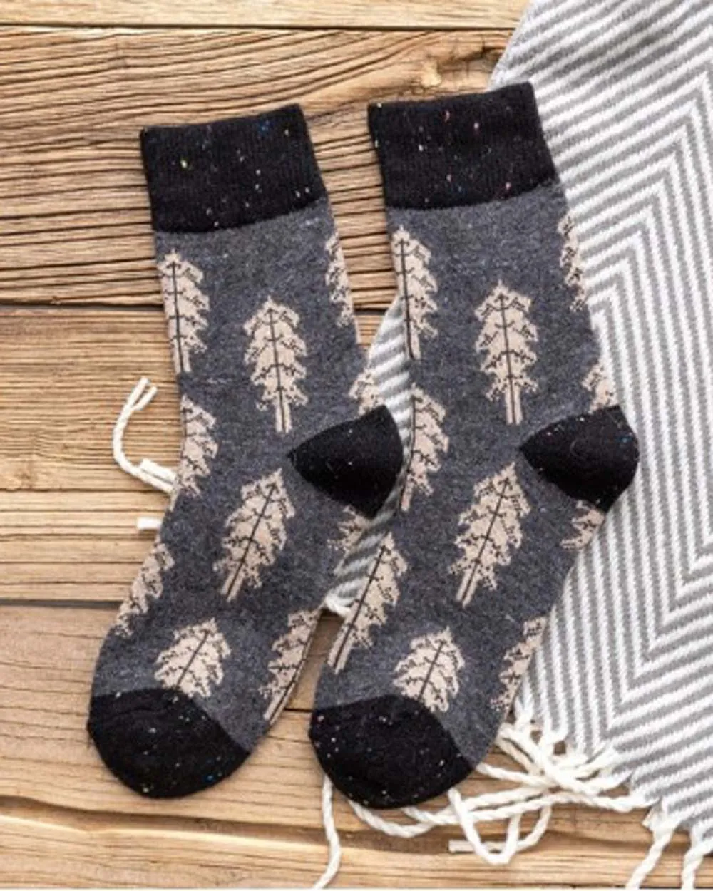 Pine Tree Socks in Gray