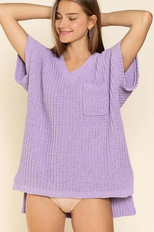 POL Chenille Thread Pullover Sweater