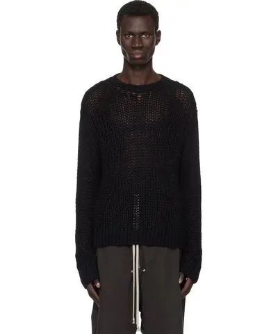 Rick Owens Black Porterville Round Neck Sweater