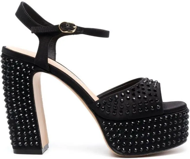 Roberto Festa 125mm spike-detail satin sandals Black