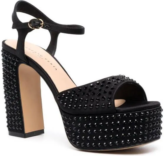 Roberto Festa 125mm spike-detail satin sandals Black