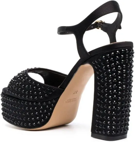 Roberto Festa 125mm spike-detail satin sandals Black