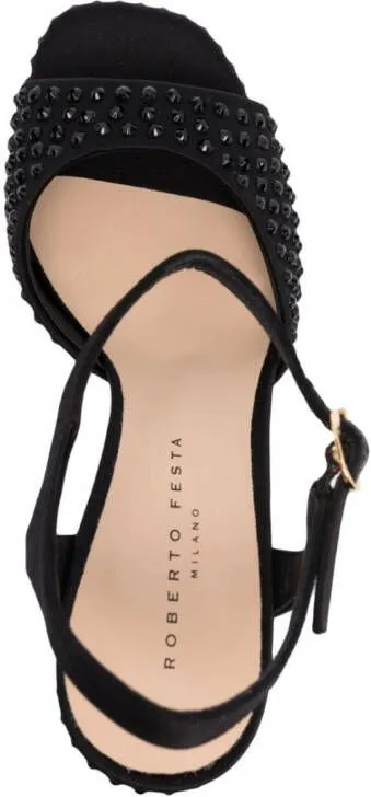 Roberto Festa 125mm spike-detail satin sandals Black