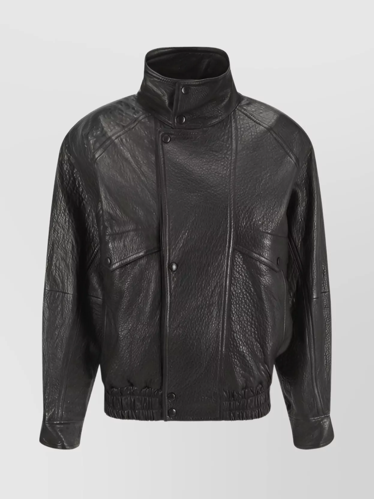 Saint Laurent   Lambskin leather high collar jacket