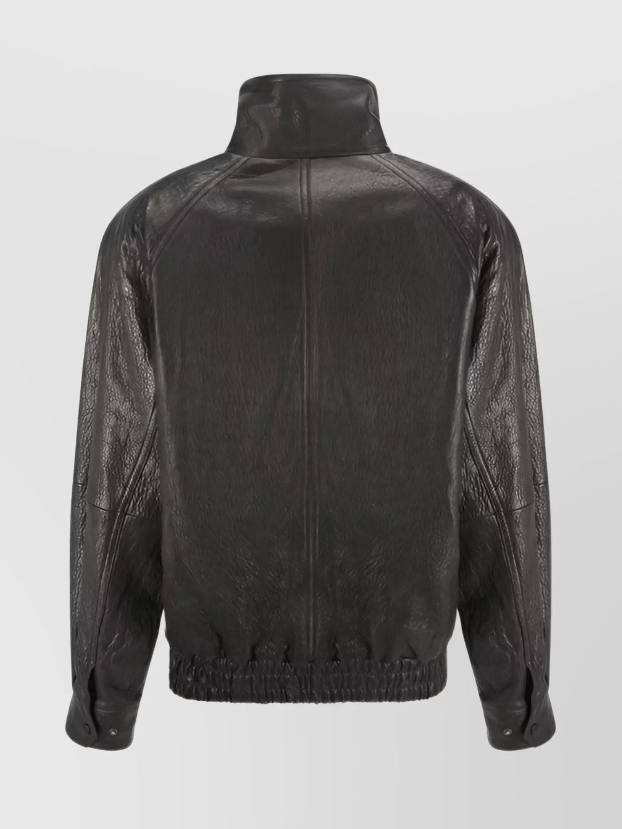 Saint Laurent   Lambskin leather high collar jacket