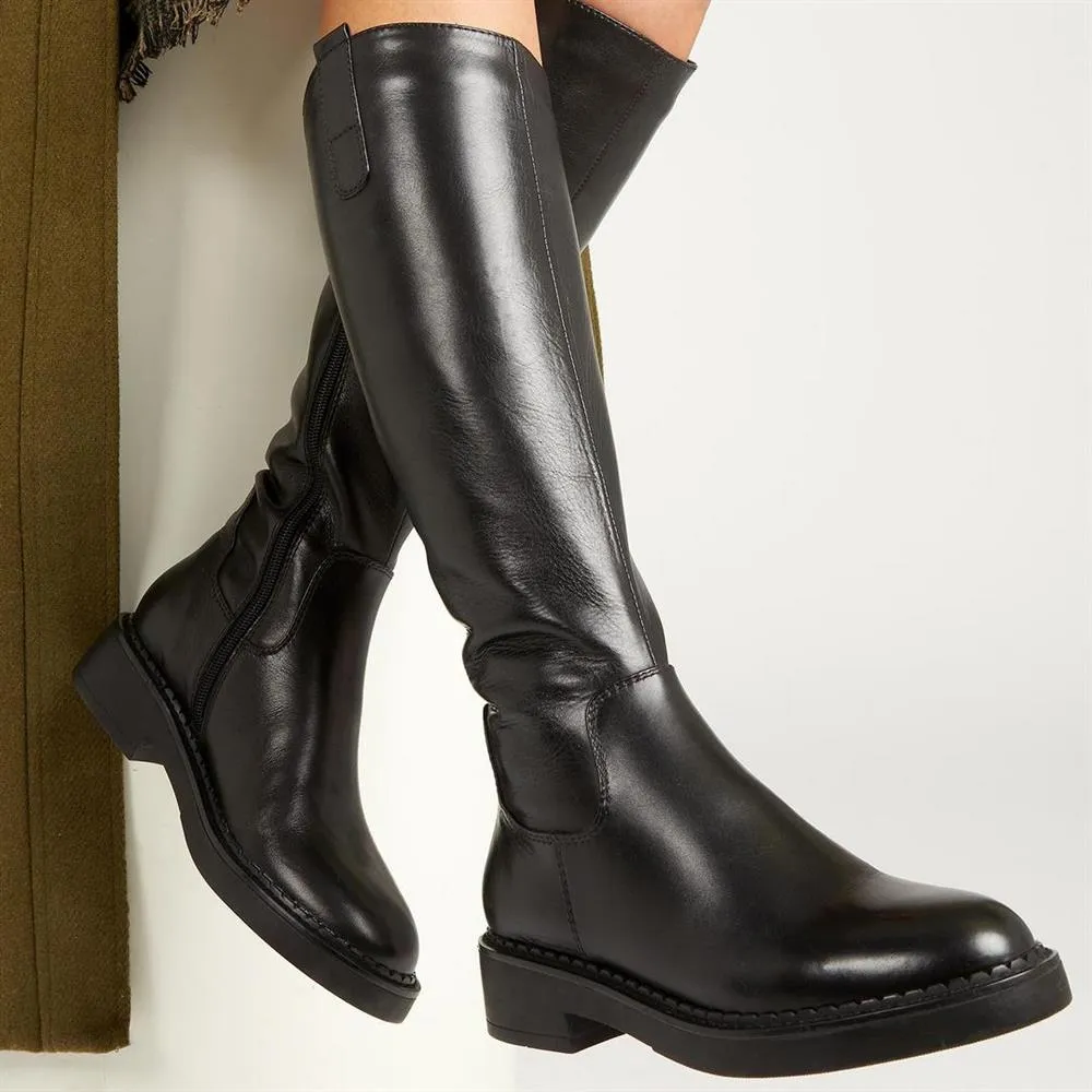 Sebastiana Leather Knee High Boots - SEBASTIANA / 322 840