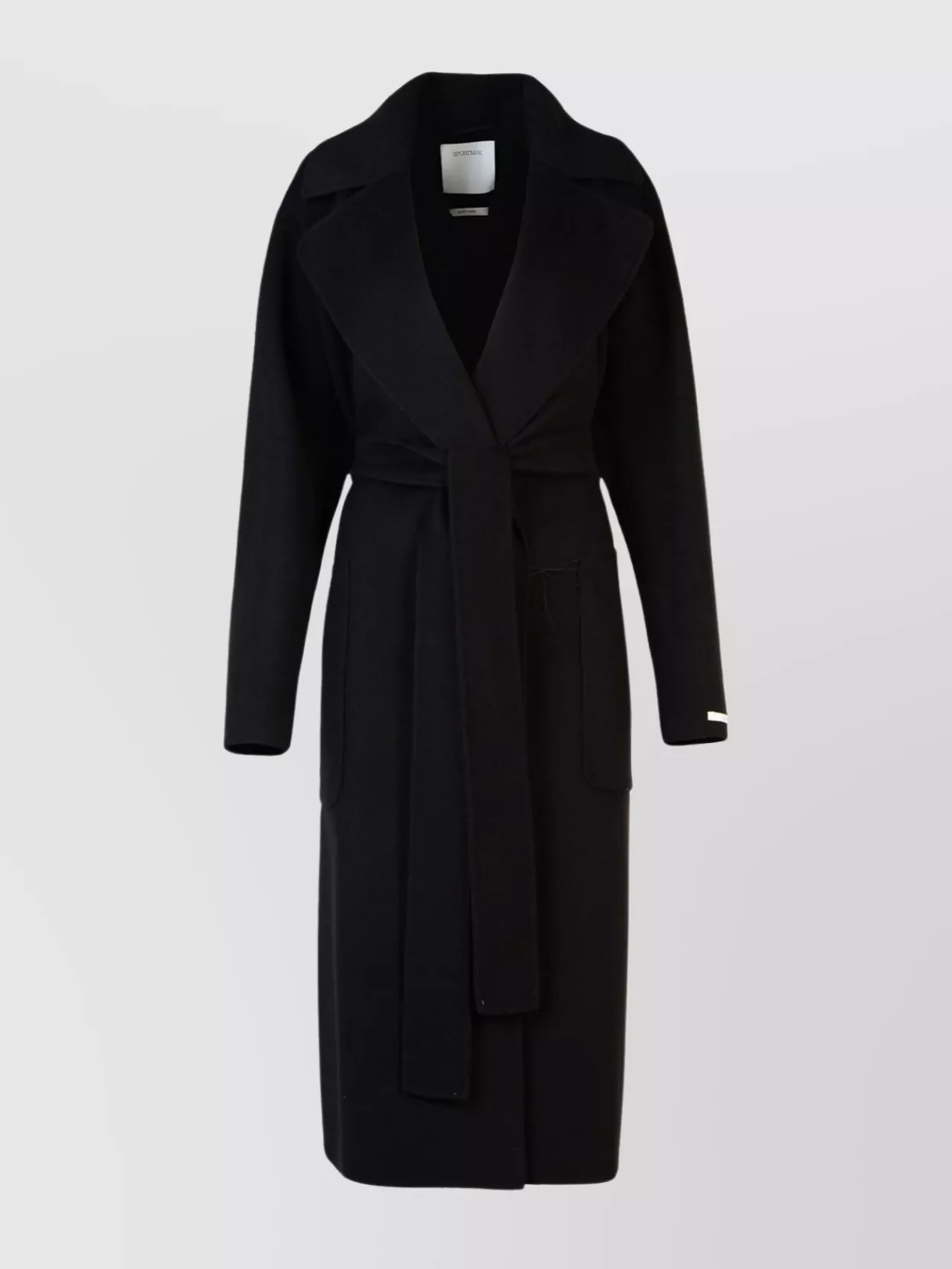 Sportmax   Belted wool coat notch lapels