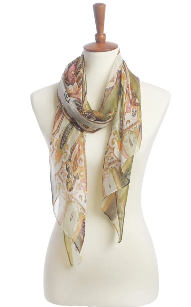 SPOS4913 Silky Paisley Printed Scarf