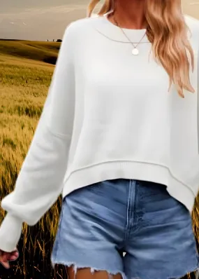 Spring Breeze White Crop Sweater