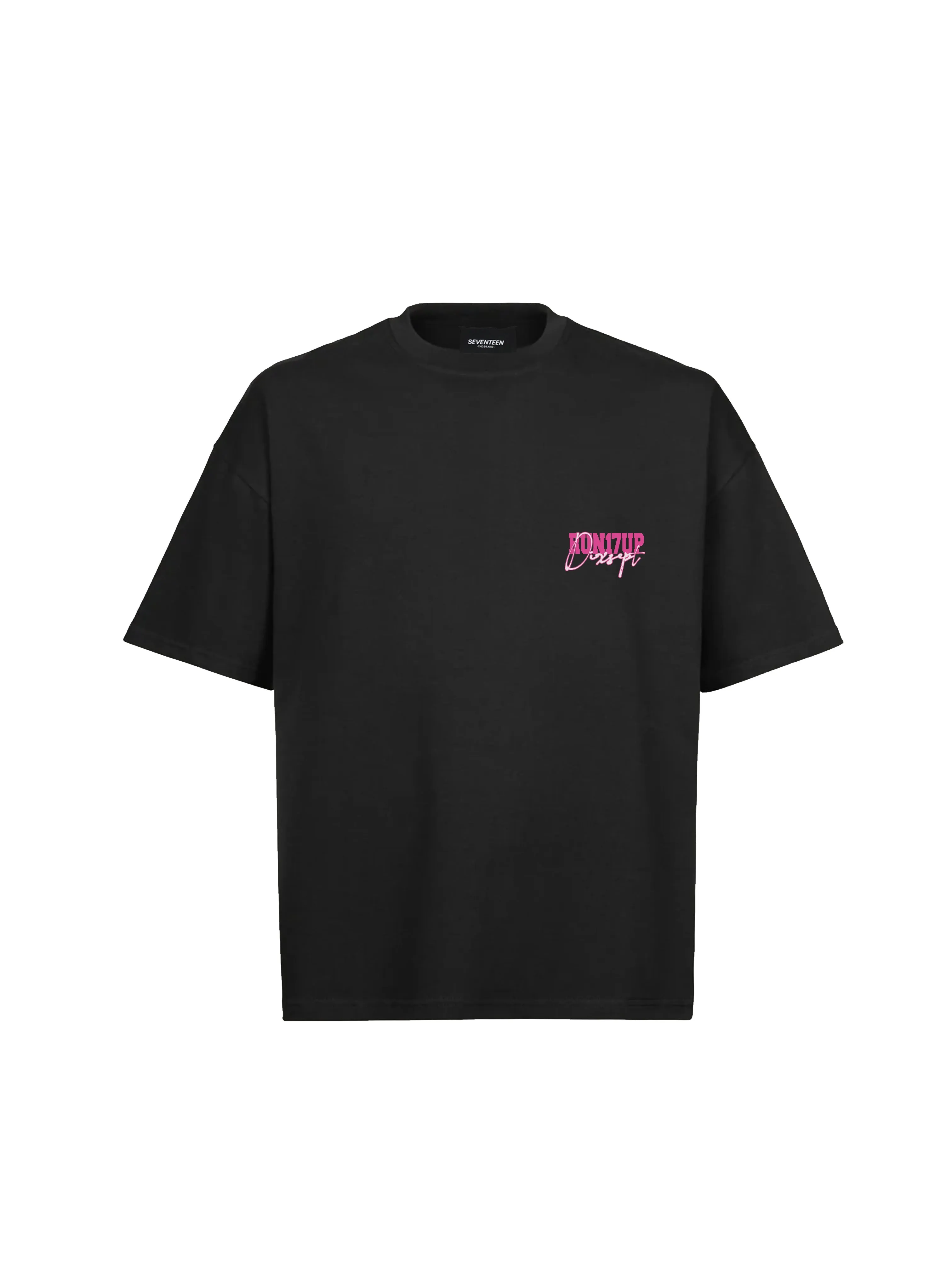 Svtn Run17Up Pink Logo Black T-Shirt