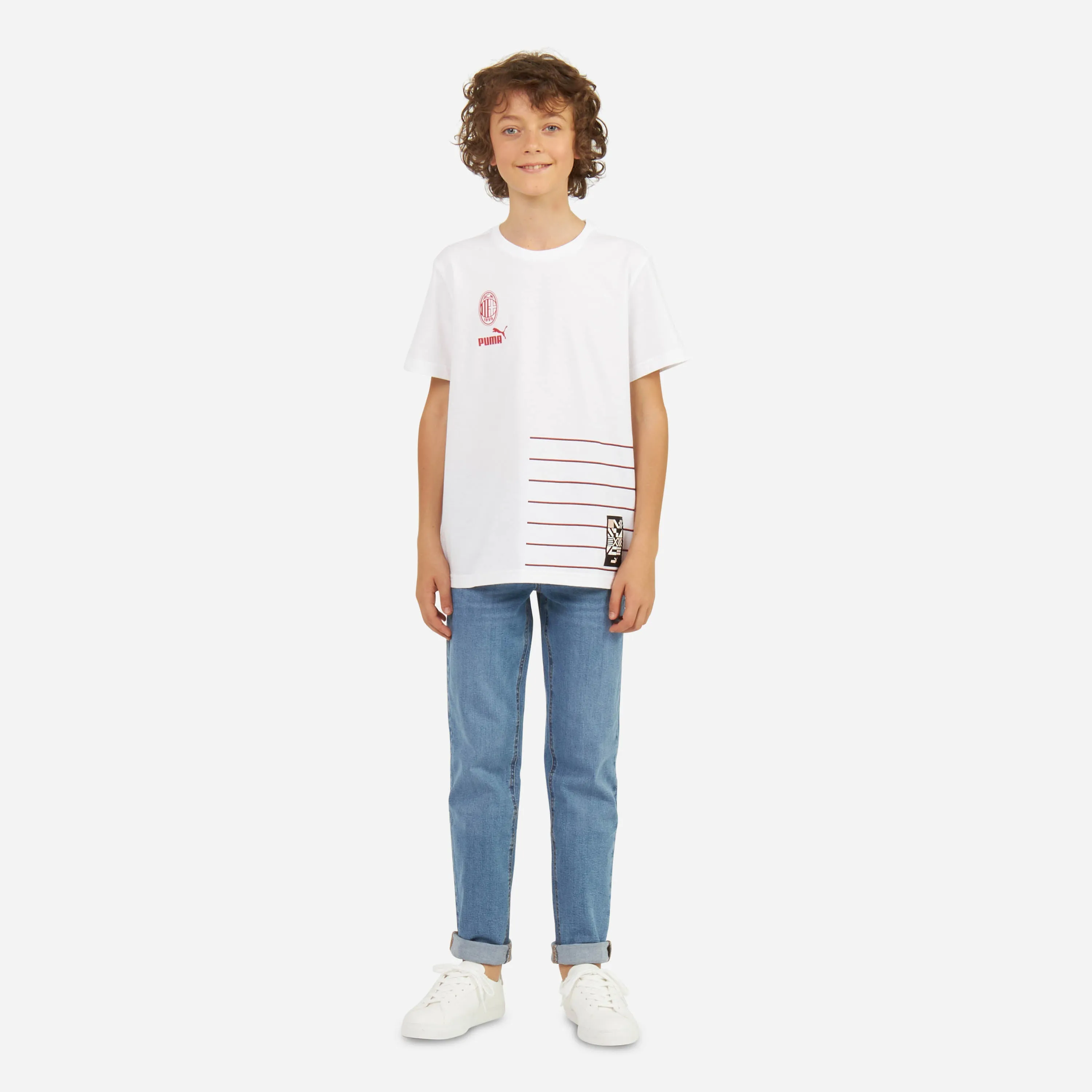 T-SHIRT MILAN BAMBINO CON STAMPE E PATCH