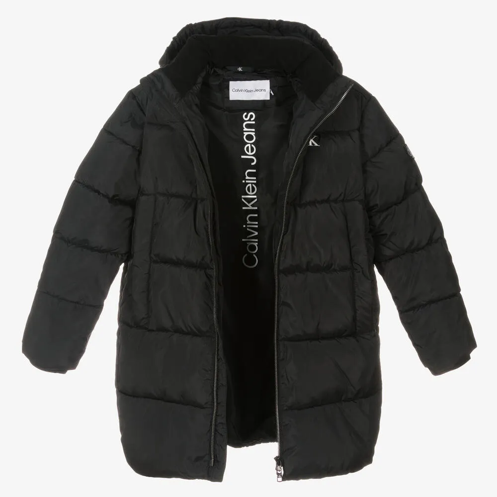 Teen Boys Black Puffer Coat