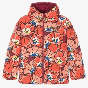 Teen Girls Flower Reversible Puffer Coat