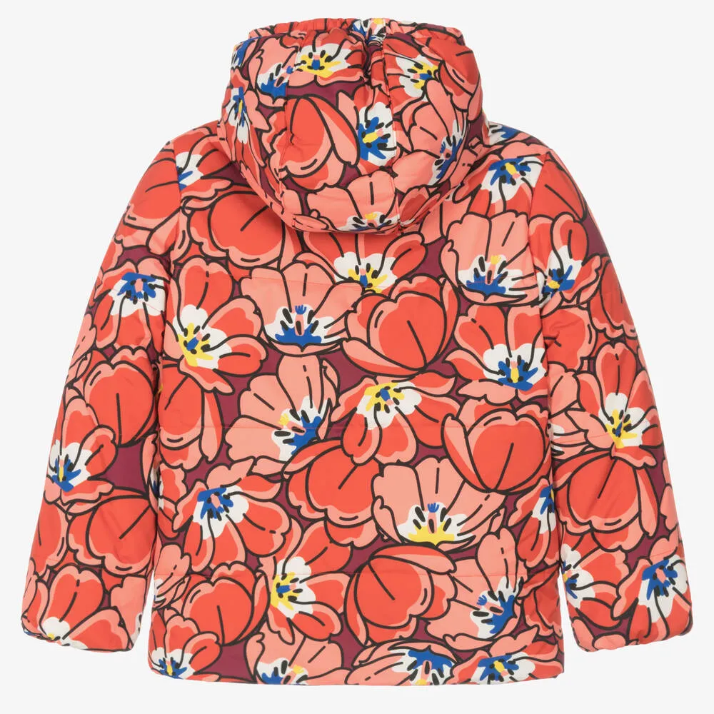 Teen Girls Flower Reversible Puffer Coat