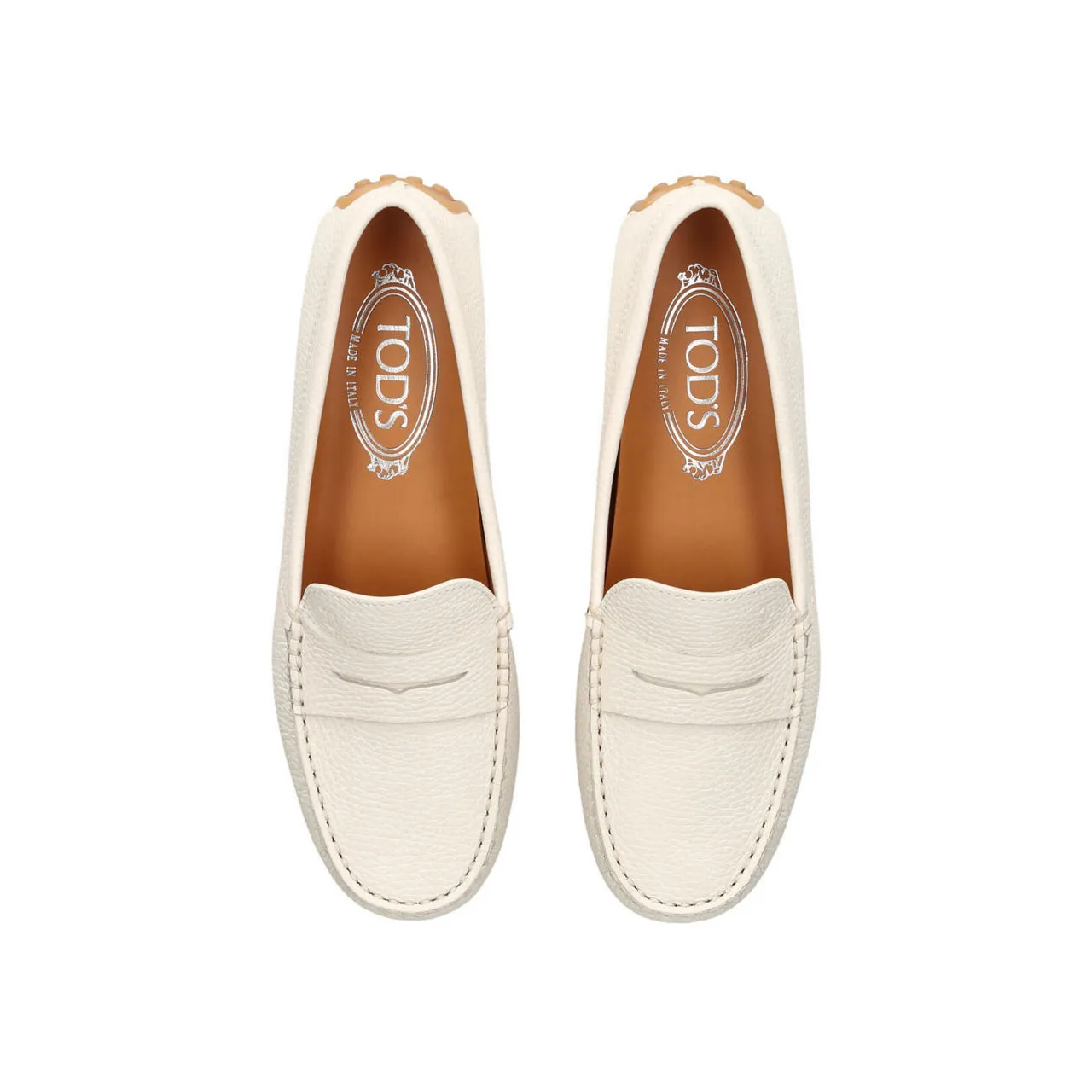 TODS City Gommino Slip-On Flats - Cream