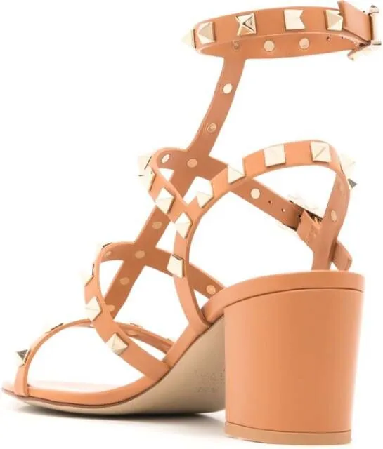 Valentino Garavani Rockstud 60mm leather sandals Orange