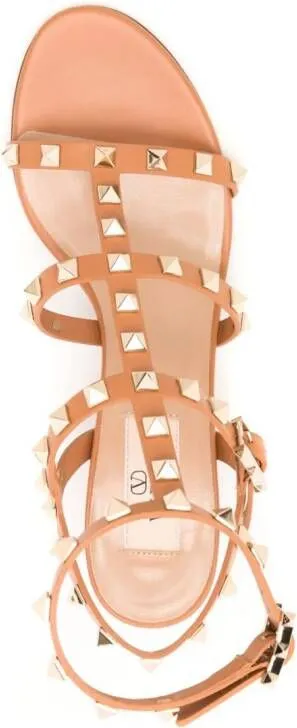 Valentino Garavani Rockstud 60mm leather sandals Orange