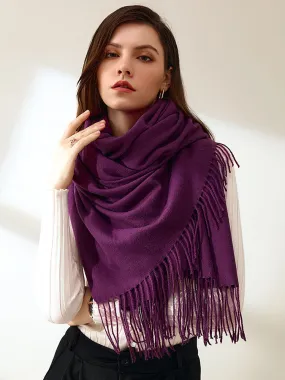 Women Scarf Charming Fringe Fiber Purple Scarf