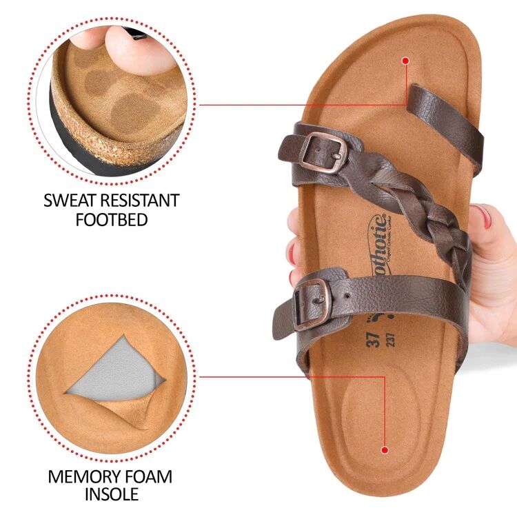 Women's Seraph Comfortable Slide Sandals in Brown